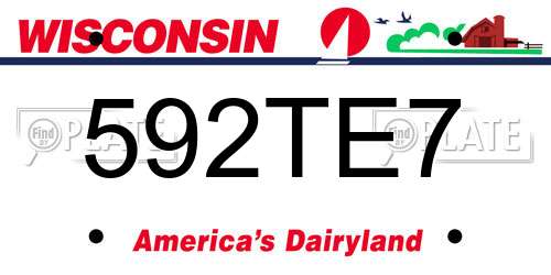 592TE7 Wisconsin License Plate