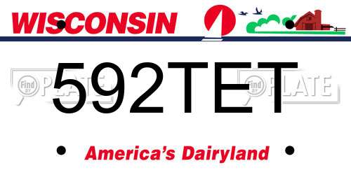 592TET Wisconsin License Plate