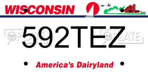 592TEZ Wisconsin License Plate