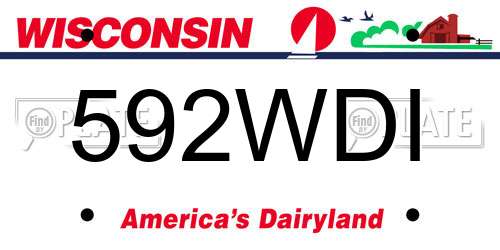 592WDI Wisconsin License Plate