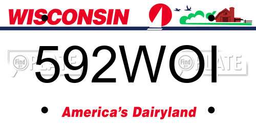 592WOI Wisconsin License Plate