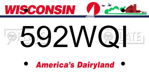 592WQI Wisconsin License Plate