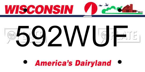 592WUF Wisconsin License Plate