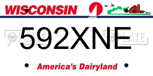 592XNE Wisconsin License Plate