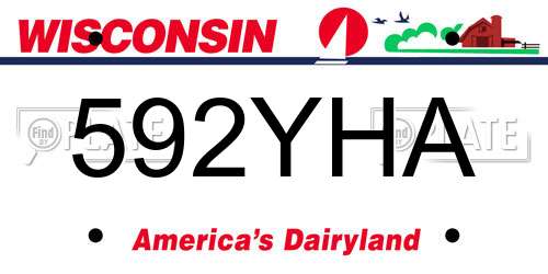 592YHA Wisconsin License Plate
