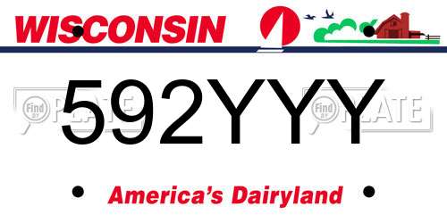 592YYY Wisconsin License Plate