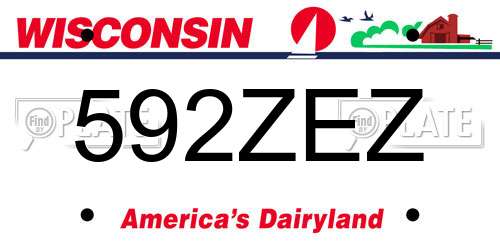 592ZEZ Wisconsin License Plate