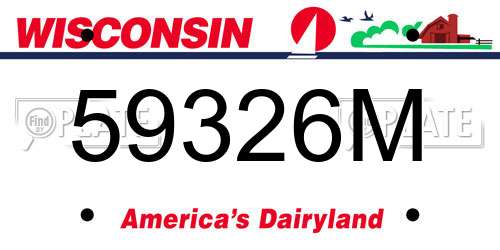 59326M Wisconsin License Plate