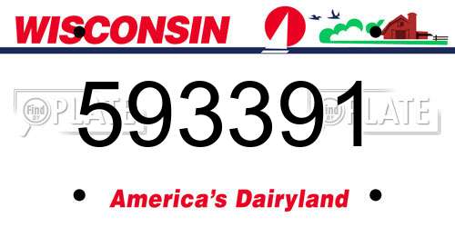 593391 Wisconsin License Plate