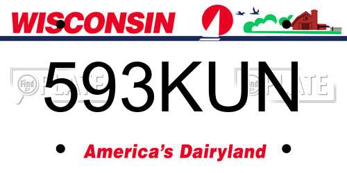 593KUN Wisconsin License Plate