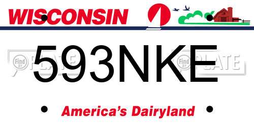593NKE Wisconsin License Plate
