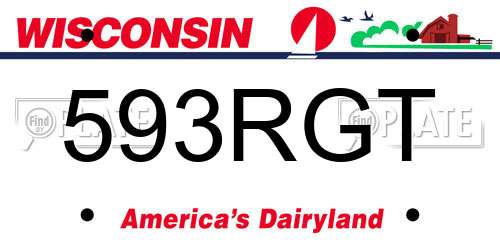 593RGT Wisconsin License Plate