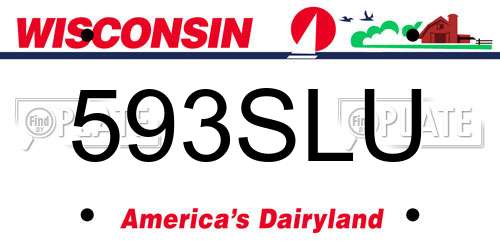 593SLU Wisconsin License Plate