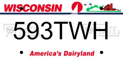 593TWH Wisconsin License Plate