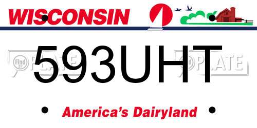 593UHT Wisconsin License Plate