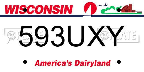 593UXY Wisconsin License Plate