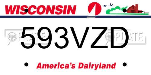 593VZD Wisconsin License Plate