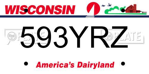 593YRZ Wisconsin License Plate
