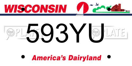 593YU Wisconsin License Plate