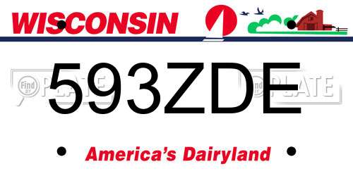 593ZDE Wisconsin License Plate