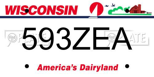 593ZEA Wisconsin License Plate