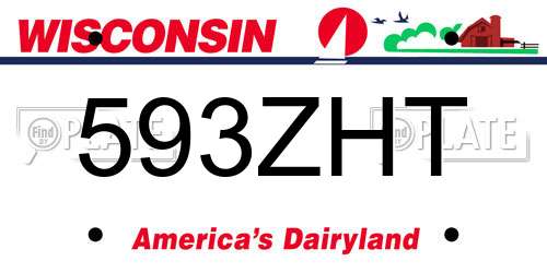 593ZHT Wisconsin License Plate