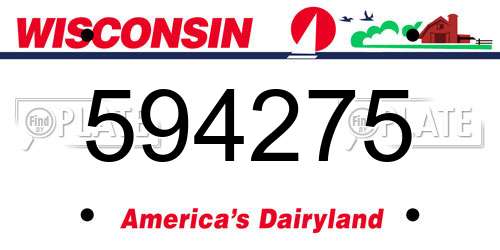 594275 Wisconsin License Plate