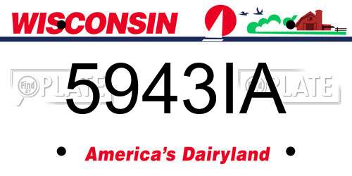 5943IA Wisconsin License Plate