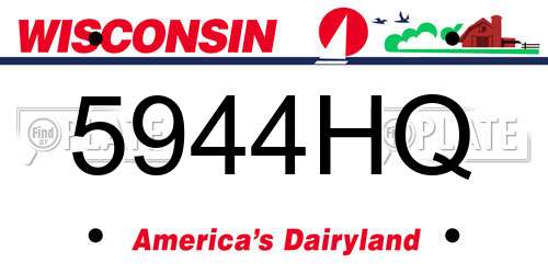 5944HQ Wisconsin License Plate