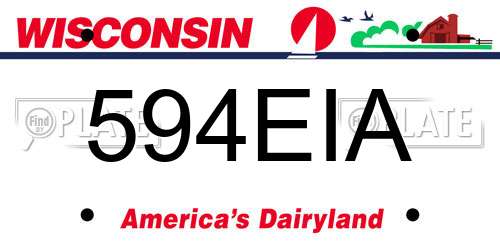 594EIA Wisconsin License Plate