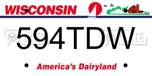 594TDW Wisconsin License Plate