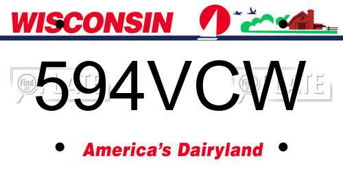 594VCW Wisconsin License Plate
