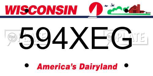 594XEG Wisconsin License Plate