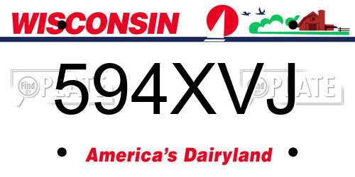 594XVJ Wisconsin License Plate