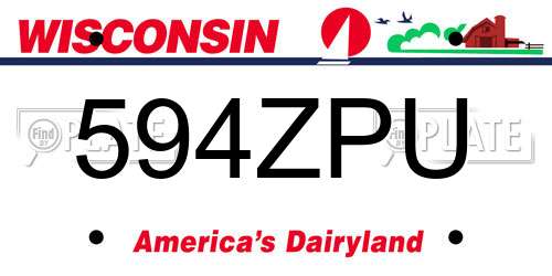 594ZPU Wisconsin License Plate