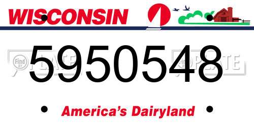 5950548 Wisconsin License Plate