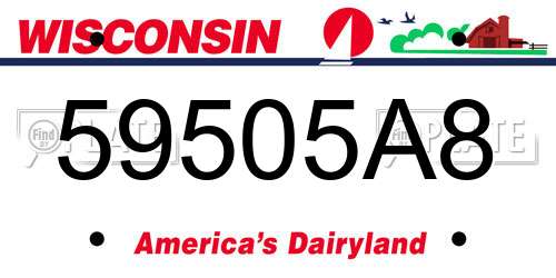 59505A8 Wisconsin License Plate