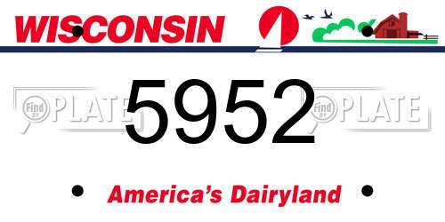 5952 Wisconsin License Plate