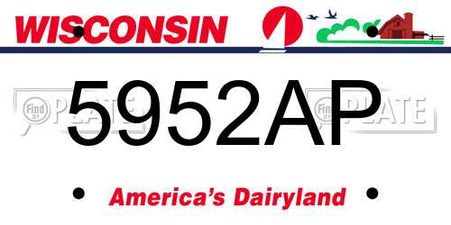 5952AP Wisconsin License Plate