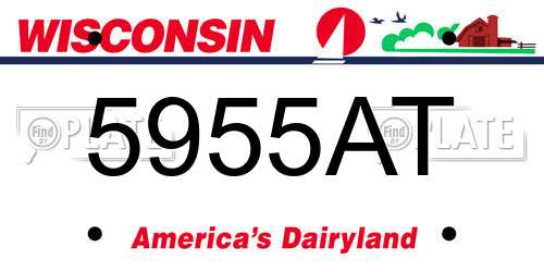 5955AT Wisconsin License Plate