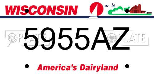 5955AZ Wisconsin License Plate