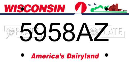 5958AZ Wisconsin License Plate