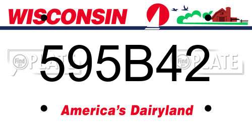 595B42 Wisconsin License Plate