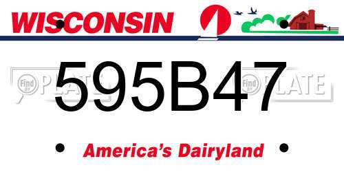 595B47 Wisconsin License Plate