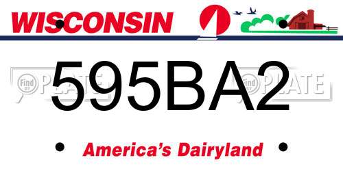 595BA2 Wisconsin License Plate