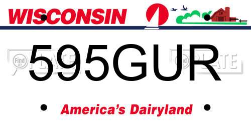 595GUR Wisconsin License Plate