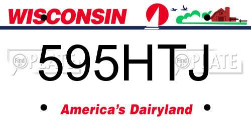 595HTJ Wisconsin License Plate