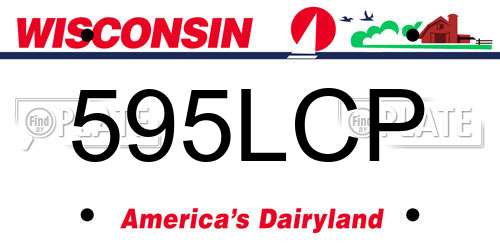 595LCP Wisconsin License Plate