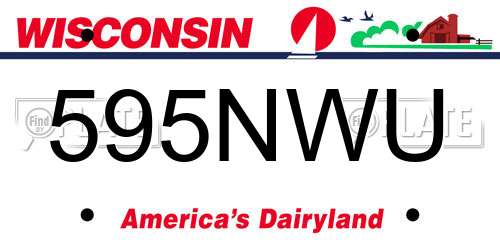 595NWU Wisconsin License Plate