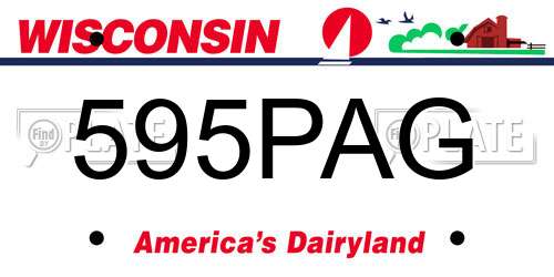 595PAG Wisconsin License Plate